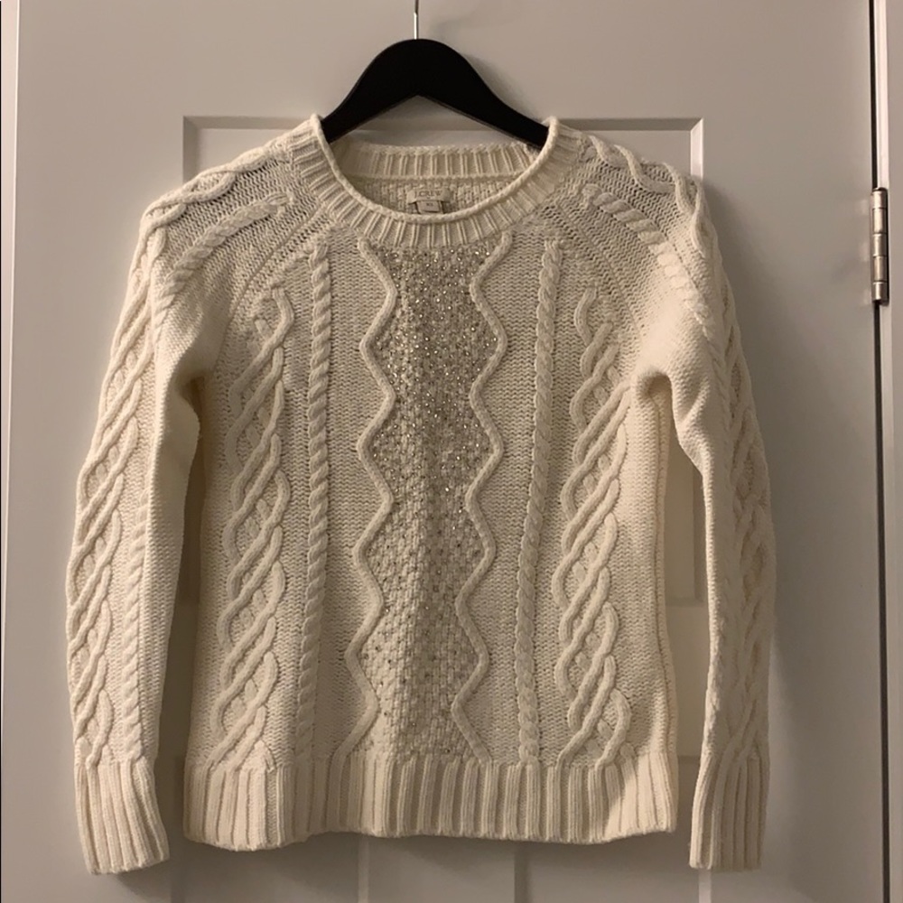 Jcrew Crewneck Beaded Sweater